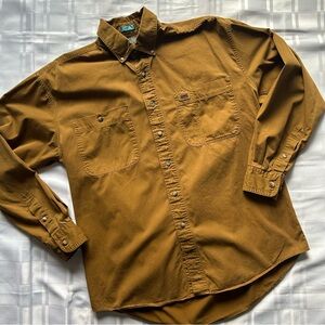 Cricketeer Vintage Long Sleeve Button Down Brown Shirt